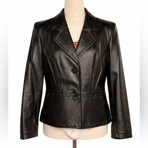 Black genuine leather blazer by I.e. Daytime evening L